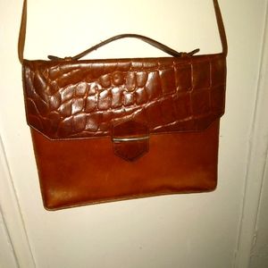 Tano brown leather messenger shoulder bag